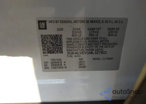 2021 GMC Terrain Awd Slt z USA, uszkodzony, nr VIN 3GKALVEV1ML327811